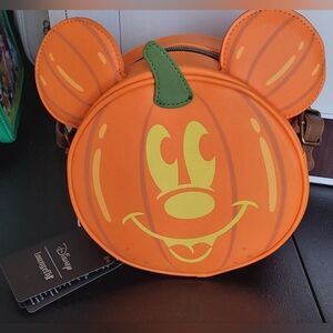 Loungefly Mickey Mouse Jack-o-lantern Glow In The Dark Crossbody Bag